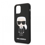Karl Lagerfeld KLHCN58SLFKBK iPhone 11 Pro kietas dėklas juodas / juodas silikoninis ikoninis