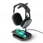 SATECHI 2 viename ausinių stovas su belaidžiu įkrovikliu