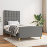 Lova Lovos rėmas su galvūgaliu, tamsiai pilkos, 90x190cm, audinys