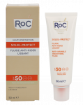 ROC Soleil-Protect Anti-Wrinkle Smoothing Fluid SPF 50+ apsauginis fluidas nuo saulės veidui mažinanti senėjimo požymius, 50 ml