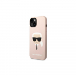Karl Lagerfeld KLHMP14SSLKHLP iPhone 14 6.1 "kietas dėklas &scaron;viesiai rožinė / &scaron;viesiai rožinė Silikoninis Karl`s Head Magsafe