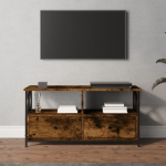 TV staliukas Televizoriaus spintelė, dūminė, 90x33x45cm, mediena ir geležis
