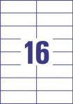 Lipnios etiketės Avery Zweckform, A4, 105x37mm, 16 etikėčių lape, be rėmelio, 100 lapų, baltos spalvos
