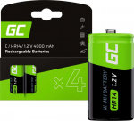 Žalias Cell Baterie Akumulatorki 4x C R14 HR14 Ni-MH 1.2V 4000mAh