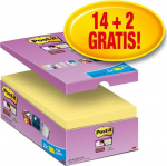 &bdquo;Post-it&ldquo; lipnūs lapeliai &bdquo;Post-it Super Sticky&ldquo; (655-P16SSCY-EU), 127 x 76 mm 16 x 90 kortelės, geltona, 2 NEMOKAMAI