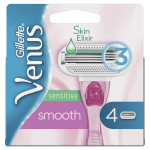 Gillette Venus Smooth Sensitive Rožinė, 4 Atsarginiai Peiliukai