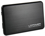 6 cm SATA USB3 LC-Power Alu juoda