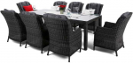 Lauko baldų komplektas Bristol 230 cm, 8+1, Pilkas / Pilkas Melange