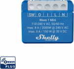 Shelly Qubino Wave 1 Mini 1-kanalo 8 A i&scaron;manusis jungiklis su sausais kontaktais
