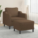 Sofa Krėslas su pakoja, rudos spalvos, 60cm, audinys