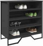 Spintelė batams, juodos spalvos, 80x38x78cm, apdirbta mediena
