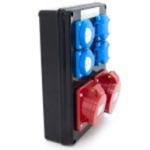 N411C Konstrukcinis skirstytuvas 32A/5 + 16A/5 + 4*GS 230V, juodas stacionarus korpusas, ELS Elektrotechnika, N411C