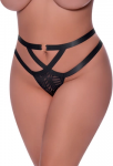 Magic Silk Exposed Cheeky Mesh Panty 2X Juodas with Strap Detail