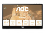 AOC 16T3EA 15.6" IPS 1920x1080 Monitorius 4ms 16.9 USB Juodas/Pilkas