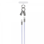 Devia kabelis lanyard 2in1 PD USB-C - USB-C 1,2 m 60W violetinės spalvos