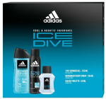Adidas Ice Dive - eau de toilette spray 50 ml + du&scaron;o želė 250 ml + deodorant spray 150 ml