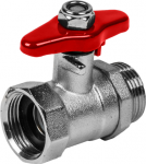 Rutulinis vožtuvas 3/4" i&scaron;or.sr. / 3/4" vid.sr. Bradas, žalvaris