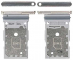 SIM kortelės laikiklis Samsung S911/S916 S23/S23 Plus Dual Kreminis originalus (service pack)
