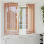 Voile užuolaidos su kilpomis, 2vnt., terakota sp., 140x140cm