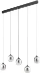 26W LED pakabinamas &scaron;viestuvas KHADI, juodos/dūmų sp., 3000K, dimeriuojamas, 01-3490
