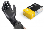 Santex Latex vienkartinės latekso pir&scaron;tinės, juodos, 5.5g (100vnt.) - S - 10pak.x100vnt.