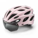 Rockbros Bike &scaron;almas with Visor, Detachable UV Goggles, Detachable Visor, Unisex – rožinės spalvos