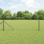 Tvora su stulpais Pilka 0,6 x 25 m Plienas ir PVC