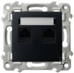 Ospel SZAFIR Lizdas kompiuterinis dvivietis, kat. 5e MMC juoda metalinis GPK-2Z/K/m/33