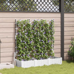 Sodo vazonas 3 pcs Baltas 120 x 40 x 125,5 cm Plastmasė