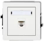 Karlik Elektrotechnik 25DGK-1 DECO Vieno kompiuterio lizdo mechanizmas 1xRJ45, kat. 5e, 8 kontaktų, baltas matinis 25DGK-1