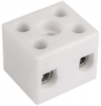 Simet 80013516 Porcelianinė srieginė jungtis 6 mm, 2 bėgeliai, balta, su 1 tvirtinimo anga CPO-10A-2P 80013516 /20 vnt./