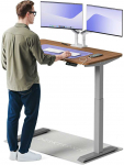 Elektrinis reguliuojamo auk&scaron;čio stalas Desktronic HomeOne Pilkas/Rie&scaron;utmedis, 120x60cm, Dvigubas motoras, USB ir USB-C įkrovimo lizdai