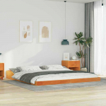 Lova Lovos rėmas Va&scaron;ko ruda 180 x 200 cm Kietos pu&scaron;ies mediena