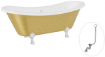 Vonia Besco Amelia Glam 190, Gold+Chrome, su sifonu su persipylimu Klik-klak Chrome