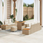 Sodo Sofų Rinkinys su pagalve 8 pcs Bežinė ir kreminė