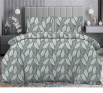 Patalynės komplektas Gultas veļas komplekts Domoletti Leaflight D-986, balta/zaļa, 200 x 220 cm