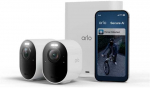 Arlo Ultra 3 4K apsaugos kamera, 2 kameros, IP apsaugos kamera, skirta naudoti viduje ir lauke, laidinė ir belaidė, 7,5 m, &bdquo;Amazon Alexa&ldquo; ir &bdquo;Google Assistant&ldquo;, danų, vokiečių, olandų, anglų, ispanų, prancūzų, italų, norvegų, lenkų, &scaron;vedų kalbomis