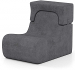 Sofa Promotions Grindų kėdė 95.3x64.8x81.3 cm pilka, nuimama galvos atrama, audinys