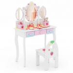 Promotions Vaiki&scaron;kas tualetinis staliukas su kėdute, 70x34x105 cm, balta, MDF