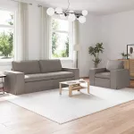 Sofa 2 pcs Taupe Metalas