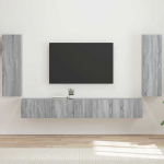 TV staliukas TV sieninio kabineto komplektas 4 pcs Pilkas Sonoma