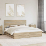 Lova Lovos rėmas Sonoma ąžuolas 200 x 200 cm Inžinerinė mediena