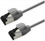 ROLINE S/FTP Patchkabel Kat.8.1, Slim, PoE, grau, 3m