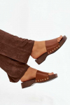 Moteri&scaron;kos &scaron;lepetės su sagtimis Terissa camel spalvos