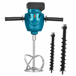 Realprices Mai&scaron;ytuvas-sraigtas Akumuliatorinis gręžtuvas žemei, dirvožemiui, skiediniui, 2x akumuliatoriai