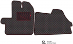 Eko odos kilimėliai QuiltyMats CITROEN JUMPER nuo 2006m. (2 v.) (Juoda / raudonos siūlės)