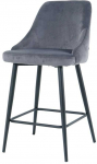 Re-stock Furniture Aksominė pusbario kėdė &bdquo;Deka&ldquo;, pilka