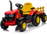 Vaiki&scaron;kas elektrinis traktorius su priekaba HATIS, raudonas/geltonas
