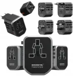 &bdquo;Somostel&ldquo; įkroviklis, maitinimo adapteris visam pasauliui, 2x USB / Type-C 20W QC PD, juodas SMS-Q43 (35522)