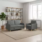 Sofa Sofos komplektas su saugojimu 2 vnt. Tamsiai pilka Poliesteris
